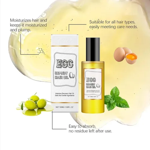 Tratamiento De Aceite Capilar Con Huevo De 50 Ml, Recuperaci
