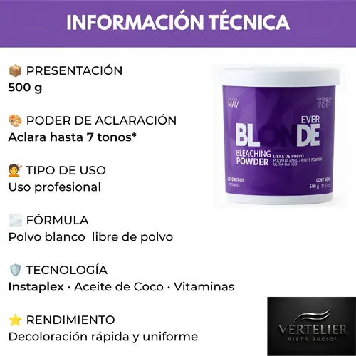 Polvo Decolorante Profesional Mav Ever Blonde Instaplex 500g