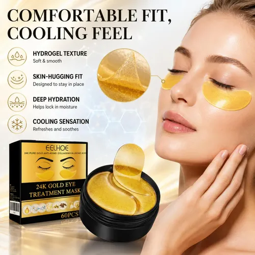 ] Adhesivos Dorados Para Ojos Y Ojeras, Máscara Solar 60
