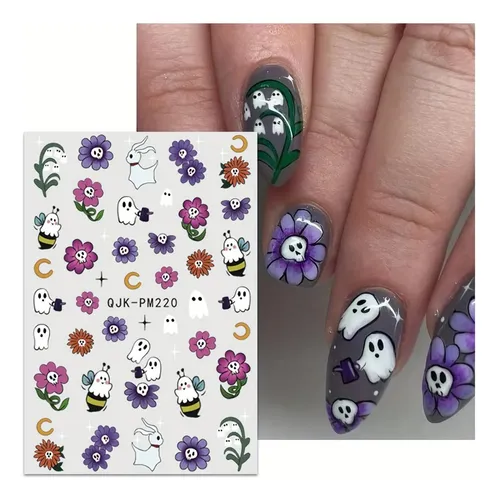 Calcomanías Para Uñas De Halloween Bhooka 9 Hojas 3d Autoadh