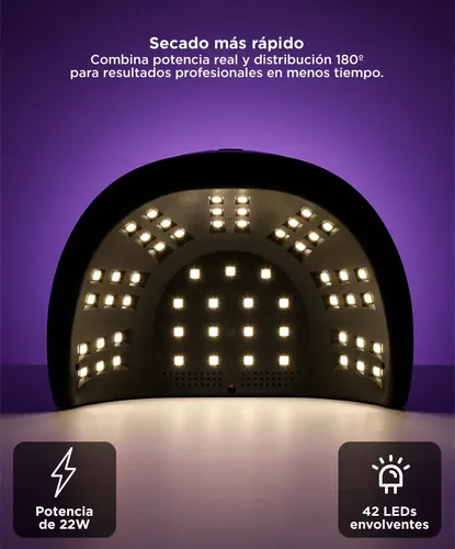 Cabina Para Uñas Esculpidas Gadnic 168 W Led Uv Profesional