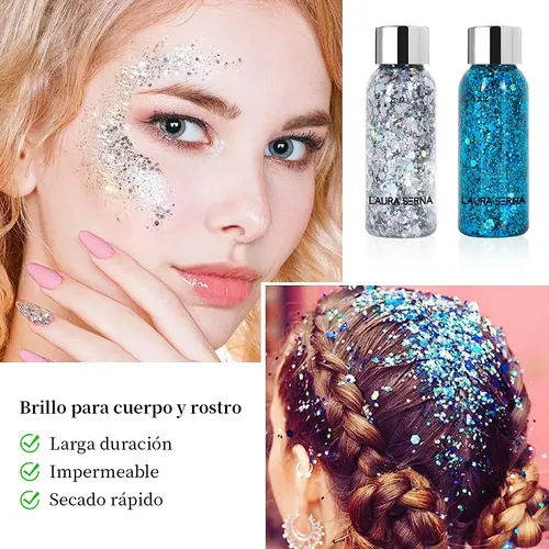 9 Colores De Purpurina Corporal Para Maquillaje, Cabello Y C
