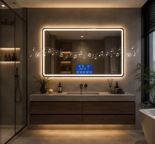 Espejo Led Multifuncional Baño Tactil Bluetooth Desempañador