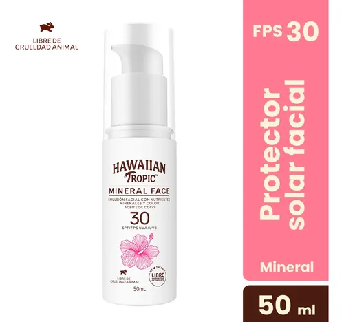 Hawaiian Tropic Mineral Face Color Emulsión Solar Fps30