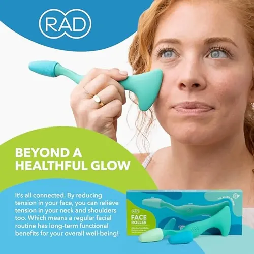 Rodillo Facial Rad, Rodillo De Jade 2 En 1 Y Herramienta Gua