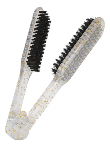 Cepillo Alisador De Pelo Con Pinza, Mango Ergonómico De Dobl