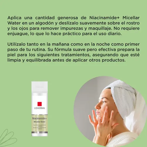 Lidherma Niacinamide+ Micellar Water NIACINAMIDA Prebióticos