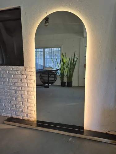Espejo Arco Medio Punto Bordes Pulidos Con Luz Led 190×60