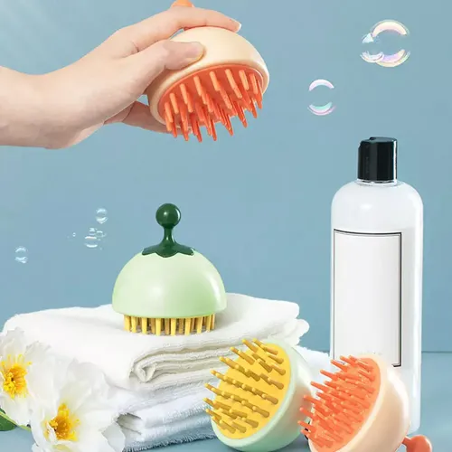 Cepillo Masajeador De Silicona Limpiador P/ Cabello Shampoo