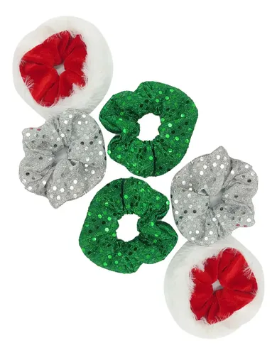 6 Piezas: Diademas Navideñas Con Cintas De Pelo De Lentejuel