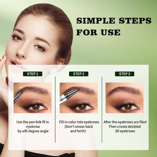 Lápiz De Cejas Qic Microblading 4 Puntas Marrón Oscuro