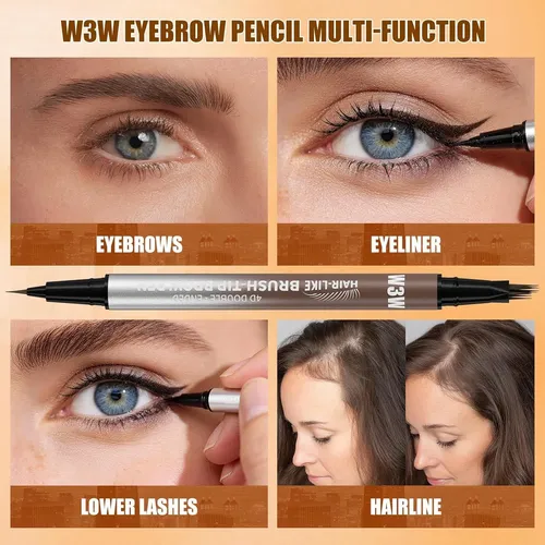 Lápiz De Cejas W3w 4d Doble Punta Resistente Al Agua