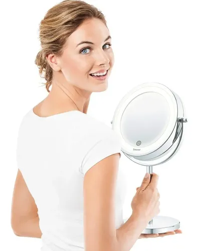 Beurer Bs55 Espejo Maquillaje Pie Profesional Luz Led 1x 7x Color del marco Plateado