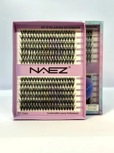 Set Pestañas Postiza Naez 0.07d 12 Filas Extensiones 40p 50p