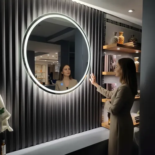 Espejo Redondo Lumens 70cm Luz Led Táctil Fría Cálida Neutr