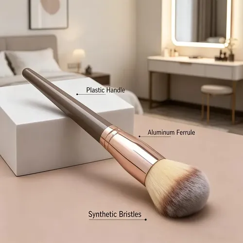Set 15pzs Brochas De Maquillaje Con Estuche Beige