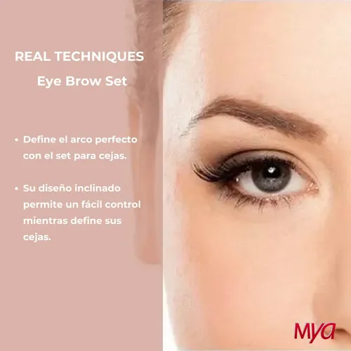Brochas Set Para Cejas Pinzas Y Estuche Real Technique Eye