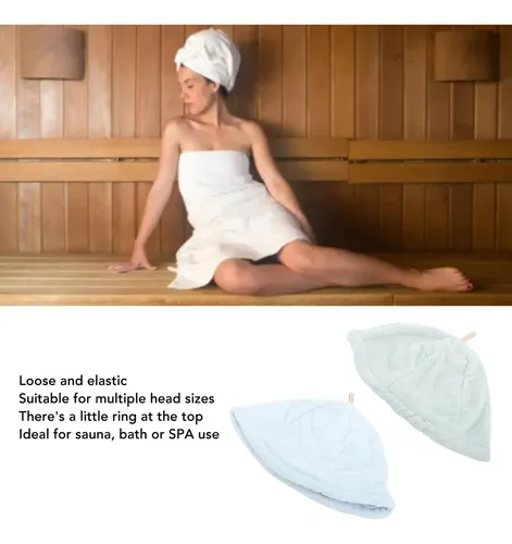 Accesorios Sauna,juego For 2 Pzas Gorro,gorro Toalla (spa,