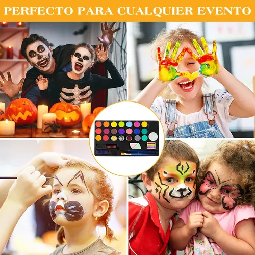 Juego De Bandejas De 20 Pinturas For Rostro Y Cuerpo