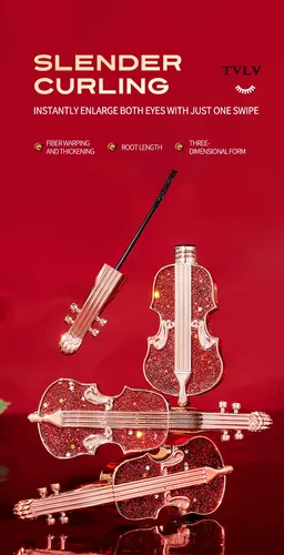 Rímel Tvlv Diseño De Violín Rojo Diamante – Pestañas Densas