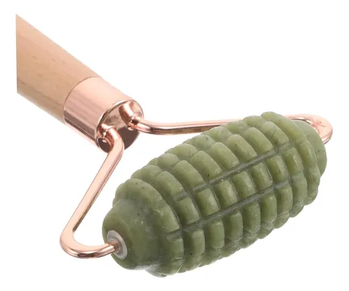 Rodillo Facial De Jade Verde Portátil Para Masaje Y Relax