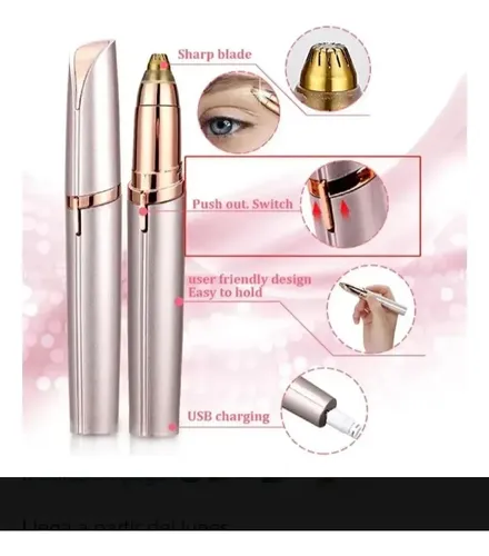 Depiladora De Ceja Bello Facial Eléctrica Recargable Portati Color Rosa