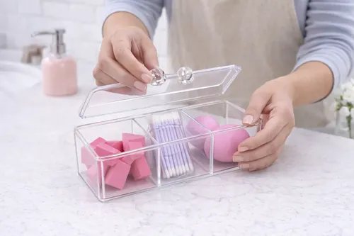 Organizador Maquillaje Acrilico Make Up Cosméticos Algodon