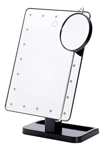 Mia Colors Tools Espejo Maquillaje Rectangular Con Luz Led 18 Luces Negro