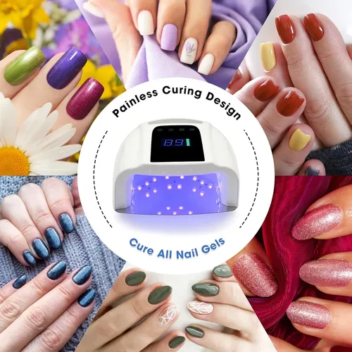 Lámpara Uv Led 96w Para Uñas Gel Blanca Recargable