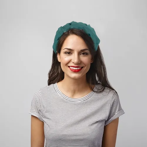 Diadema Verde Vintage Estilo Ancho Elegante
