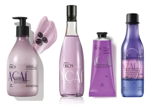 Kit X 4 Natura Ekos Açaí Frescor-crema Corporal +manos-oleo