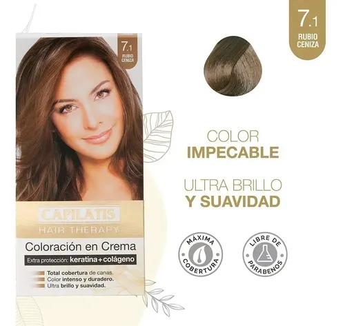Capilatis Coloración En Crema Rubio Ceniza Tono 7.1