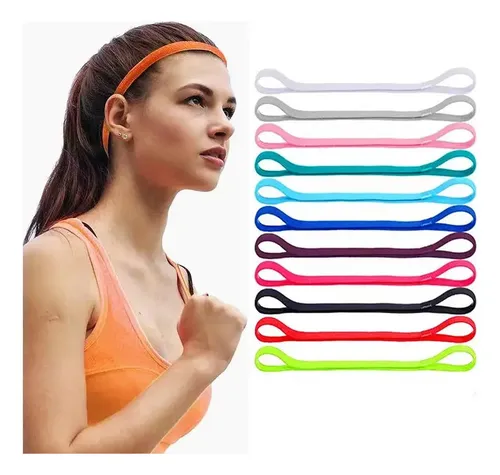 – 12 Diademas Elásticas Finas (colores Aleatorios) =