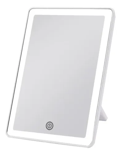 Espejo Rectangular Led Táctil Frío Usb 20 Cm Maquillaje