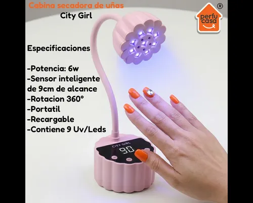 Cabina City Girl Uv Led Inalambrica Soft Gel 6w Flexible