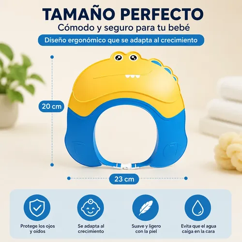 Gorro De Ducha Protege Ojos Niños Y Bebes Sombrero De Baño