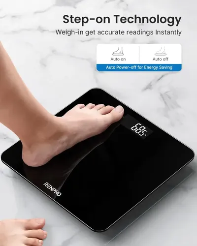 Balanza Digital Renpho Core 1s Bg260r, Hasta 180 Kg Negra