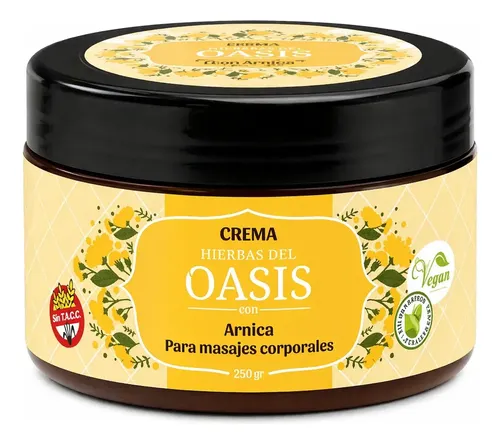Crema Con Árnica Para Masajes Corporales Hierbas del Oasis x 250gr Descontracturante