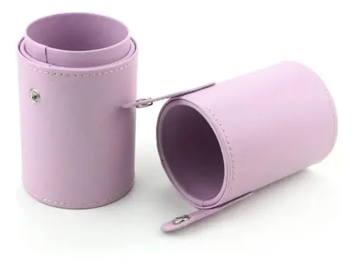 – 3 Soporte For Pinceles De Maquillaje Con Tapa Púrpura