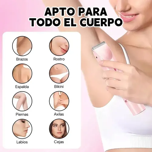 Depiladora Eléctrica 2 En 1 Doble Cabezal Mujer
