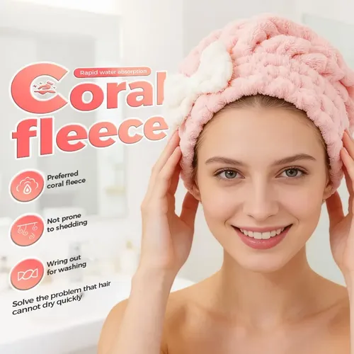 Toalla De Microfibra Para Cabello Mojado, Turbante De Secado As Shown