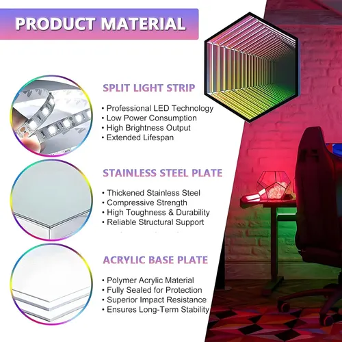 Lámpara Espejo Led Infinito Rgb 3d Control App 30cm