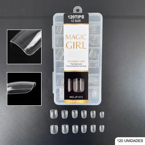 Tips Uñas Postizas Cuadrado Transparente 2 Cajas 240 Tips