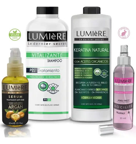X4: Keratina Sin Formol + Shampoo + Serum Argan + Anti Frizz