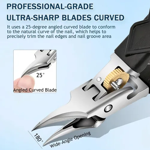 Cortauñas Negro Con Agarre Antideslizante Gear Lock, Agarre