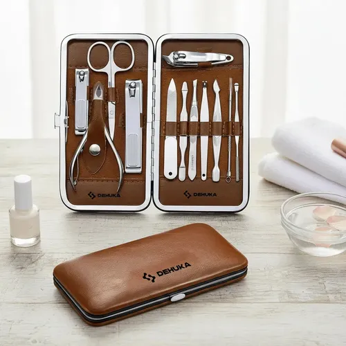 Set 12 Herramientas Manicura Y Pedicura Dehuka, Kit Completo Uñas, Estuche Incluido – Profesional Y Hogar