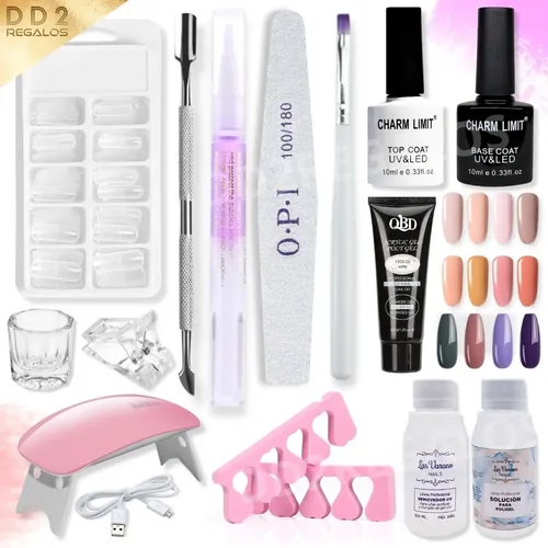 Kit X15 Polygel 30ml Cabina Capsula Pincel Top Base Completo