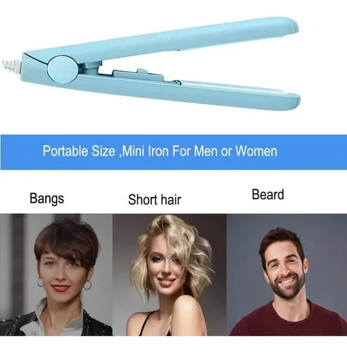 Plancha De Pelo Oubrelu 2 En 1 Mini Azul Tamaño De Viaje