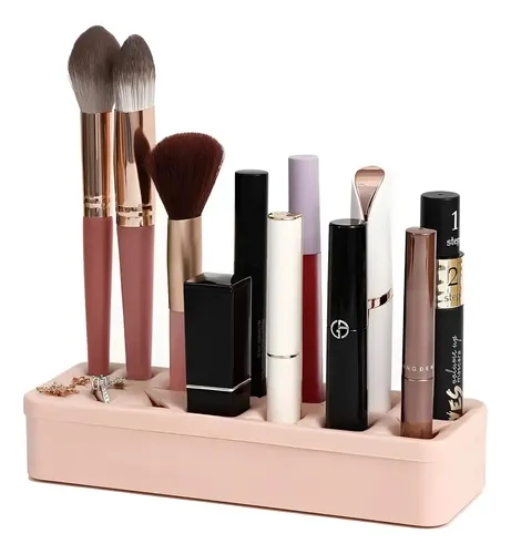 Base Silicona Porta Labial Cosmeticos Organizador Rosa Pálido