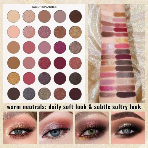 Paleta Ucanbe 86 Sombras Ojos, Acabado Mate Y Glitters